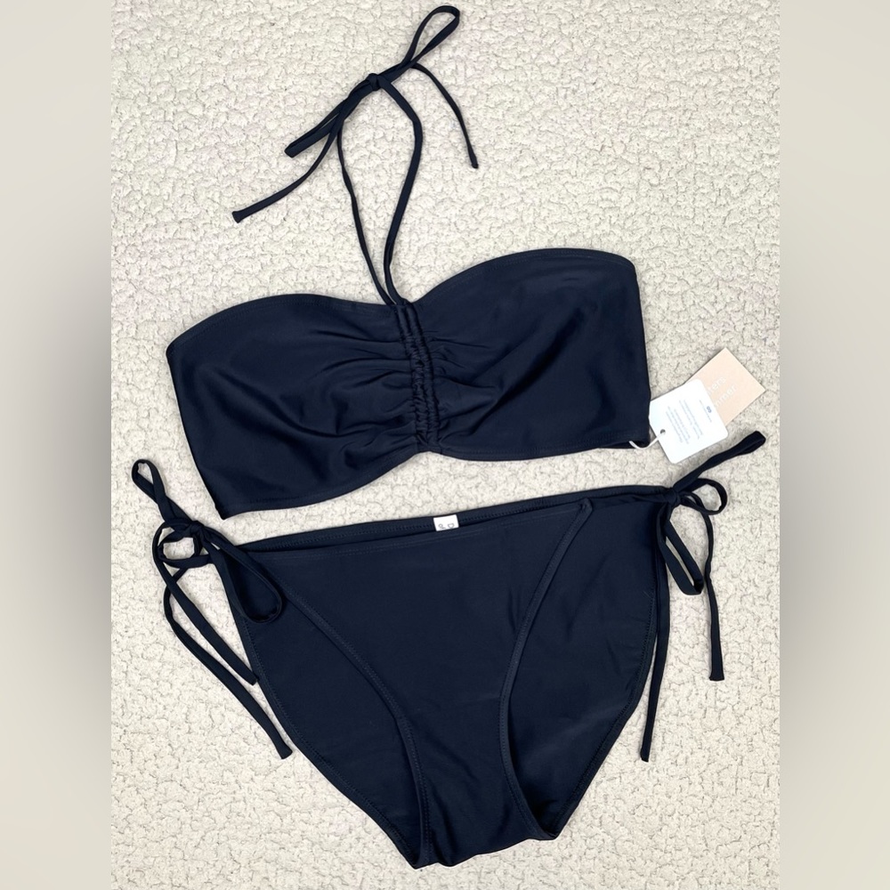 Daughters of Summer Swim Bandeau Top & String Bikini Bottoms Swimsuit Set